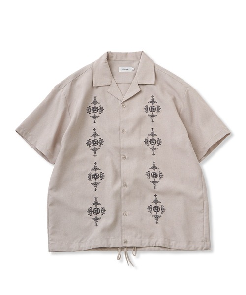 トロピカルキューバ刺繍 オープンカラーシャツ（シャツ/ブラウス）｜NO