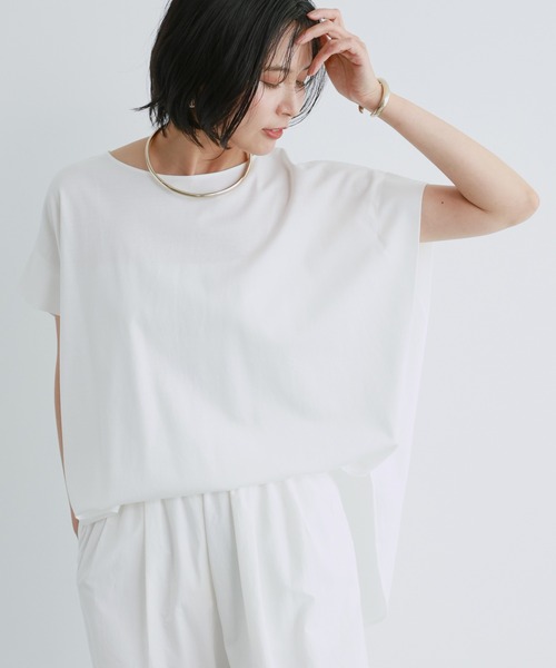 BARNYARDSTORM(バンヤードストーム)の「BARNYARDSTORM / シルケットドルマンプルオーバー(Tシャツ/カットソー・レディース・ホワイト/チャコール・FREE)」の11枚目の写真