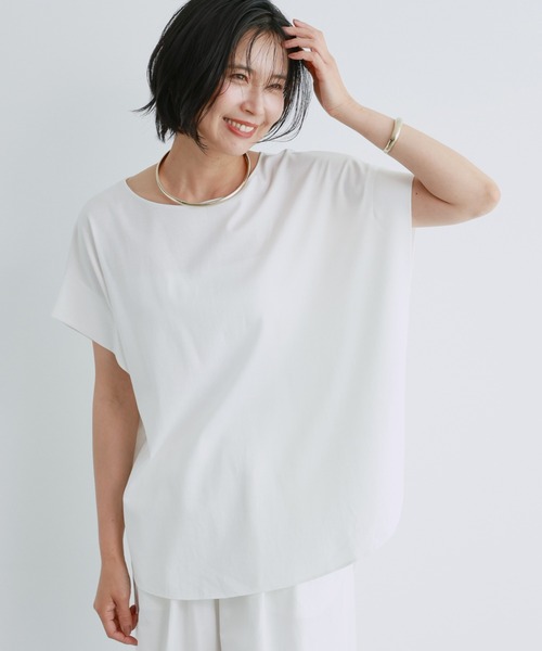 BARNYARDSTORM(バンヤードストーム)の「BARNYARDSTORM / シルケットドルマンプルオーバー(Tシャツ/カットソー・レディース・ホワイト/チャコール・FREE)」の9枚目の写真