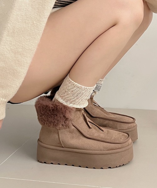 セール】軽量厚底 プラットフォーム センタージップ/ファスナー