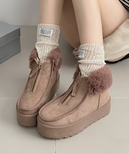 セール】軽量厚底 プラットフォーム センタージップ/ファスナー