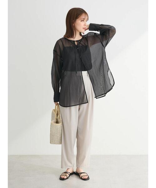 Green Parks(グリーンパークス)の「カップ付きマルチストラップタンク(タンクトップ・レディース・カーキ/ホワイト/ブラック/ベージュ・FREE)」の16枚目の写真