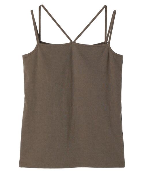 Green Parks(グリーンパークス)の「カップ付きマルチストラップタンク(タンクトップ・レディース・カーキ/ホワイト/ブラック/ベージュ・FREE)」の17枚目の写真