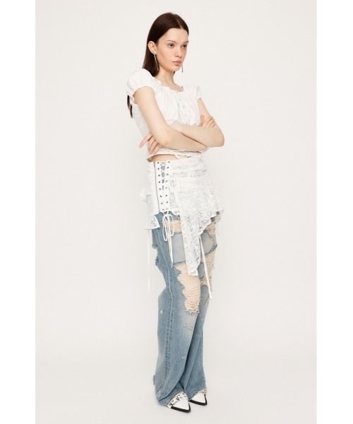 SLY（スライ）の「LACE UP ASYMMETRY SKIRT BELT レースアップ