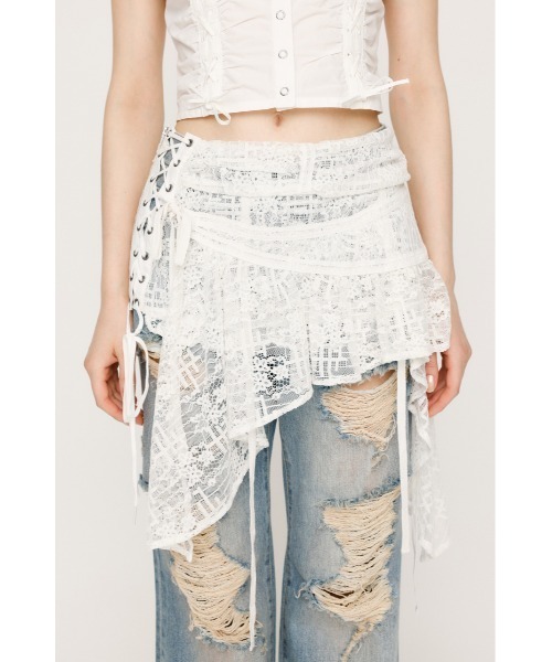 SLY　レースアップアシンメトリースカートベルト SLY（スライ）の「LACE UP ASYMMETRY SKIRT BELT レースアップ
