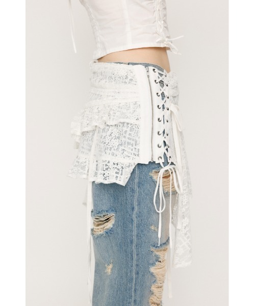 レースアップアシンメトリースカートベルト　SLY SLY（スライ）の「LACE UP ASYMMETRY SKIRT BELT レースアップ