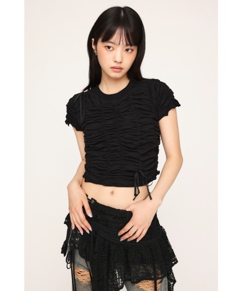 SLY LACE UP ASYMMETRY SKIRT ベルト O/WHT1 -ファッション通販