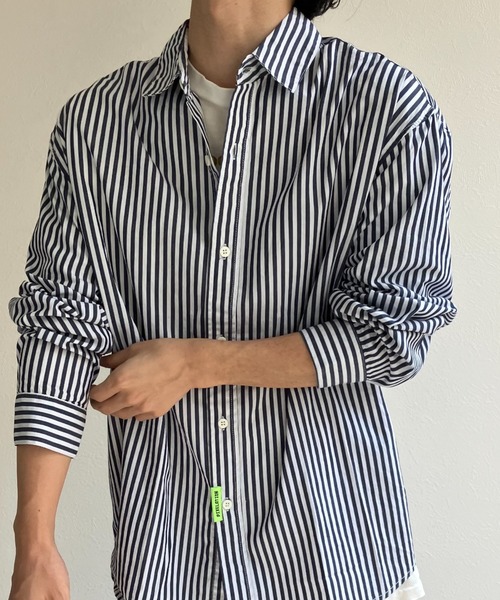 CREARE -LINO-(クレアーレリノ)の「バックデザインストライプシャツ(シャツ/ブラウス・メンズ・ブルー/ブラック・MEDIUM/LARGE)」の9枚目の写真