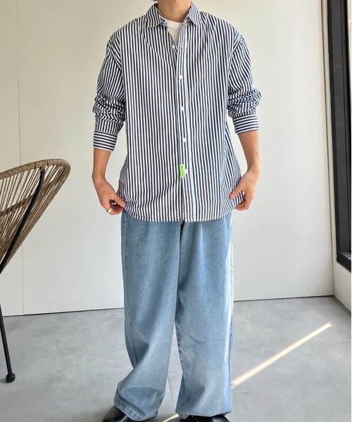 CREARE -LINO-(クレアーレリノ)の「バックデザインストライプシャツ(シャツ/ブラウス・メンズ・ブルー/ブラック・MEDIUM/LARGE)」の16枚目の写真