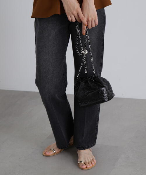 N.（N. Natural Beauty Basic）（エヌエヌナチュラルビューティーベーシック）の「◆メタリックキルトショルダーバッグ（ショルダーバッグ・レディース・ブラック/ゴールド・ﾌﾘ-）」の12枚目の写真