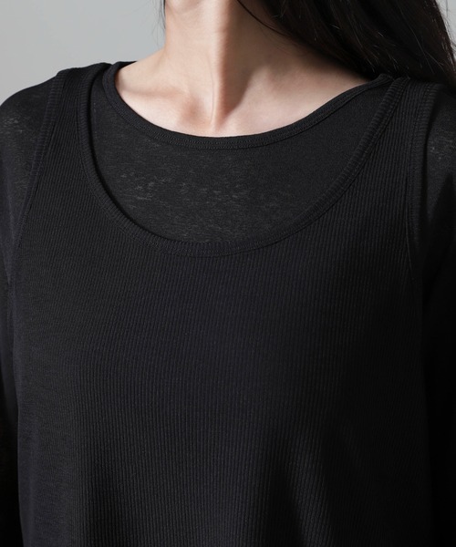 セール】シアーレイヤードアンサンブルカットトップス（Tシャツ