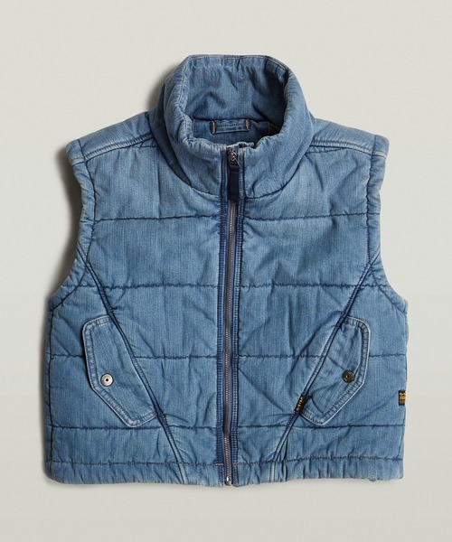 G-STAR(ジースター)の「PADDED MAE VEST/クロップド中綿デニムベスト(ダウンベスト・レディース・インディゴブルー・SMALL/X-SMALL/MEDIUM)」の8枚目の写真