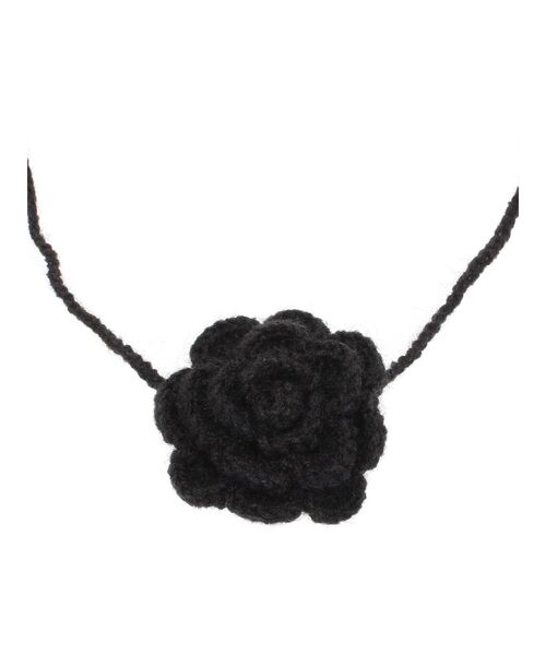 jouetie（ジュエティ）の「ローズモチーフニットチョーカー（チョーカー・レディース・オフホワイト/ブラック・FREE）」の3枚目の写真