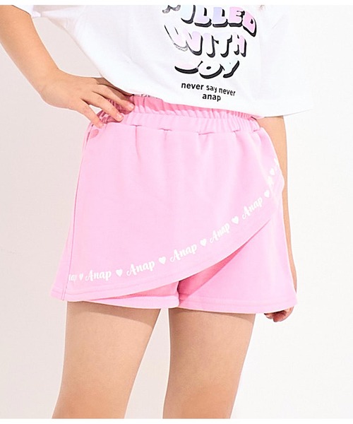 ANAP kids（アナップキッズ）の「ミニ裏毛スカパン（スカート・キッズ・ブラック/ピンク/ラベンダー・100cm/110cm/120cm/130cm）」の3枚目の写真