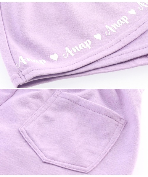 ANAP kids（アナップキッズ）の「ミニ裏毛スカパン（スカート・キッズ・ブラック/ピンク/ラベンダー・100cm/110cm/120cm/130cm）」の5枚目の写真