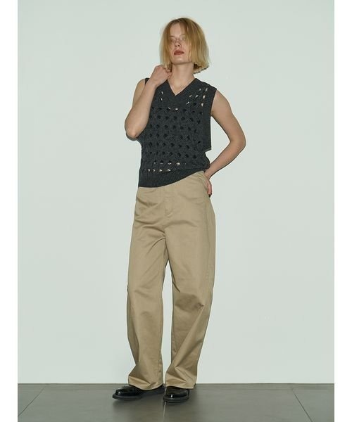 styling/（スタイリング）の「2WAYロープニットベスト（ベスト・レディース・オフホワイト/チャコールグレー・FREE）」の18枚目の写真