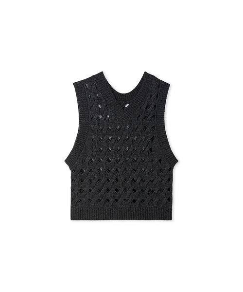 styling/（スタイリング）の「2WAYロープニットベスト（ベスト・レディース・オフホワイト/チャコールグレー・FREE）」の8枚目の写真