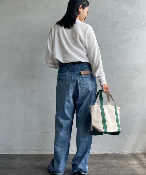 Healthknit（ヘルスニット）の「[HEALTHKNIT/ヘルスニット] 別注 ヘンリーネック ワッフルボーダーTシャツ（Tシャツ/カットソー・レディース・ホワイト/レッド/ブラック系/ブルー/ブラック・F）」の21枚目の写真