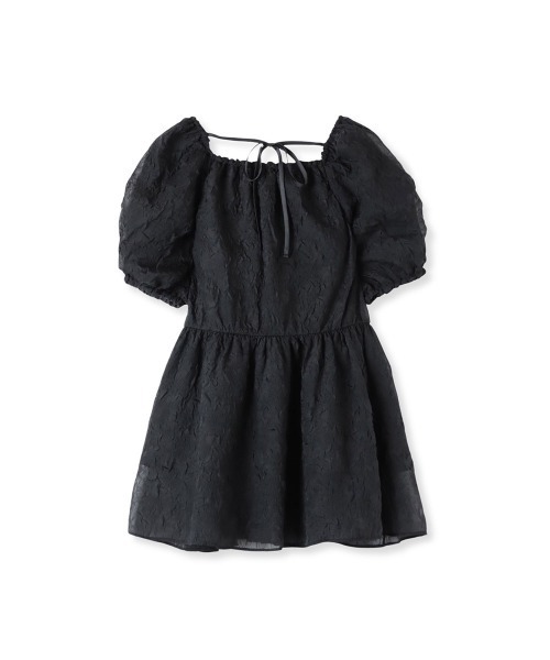 QUEENS COURT（クイーンズコート）の「フラワーエンボスパフスリーブチュニック≪洗濯機で洗える≫（チュニック・レディース・ブラック/ホワイト・M）」の11枚目の写真