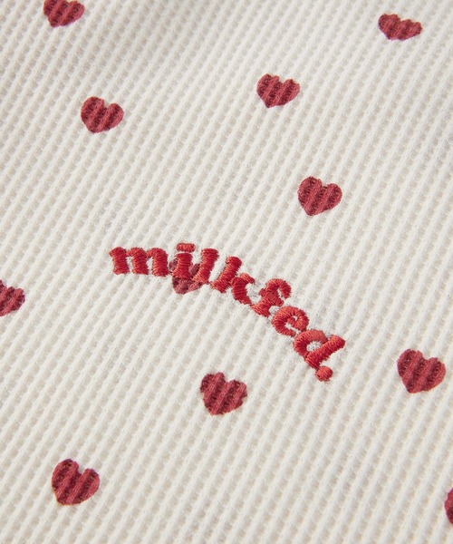 MILKFED.(ミルクフェド)の「FRILL HEART WAFFLE TOP(Tシャツ/カットソー・レディース・ネイビー/ブラウン/オフホワイト・ONE SIZE)」の5枚目の写真