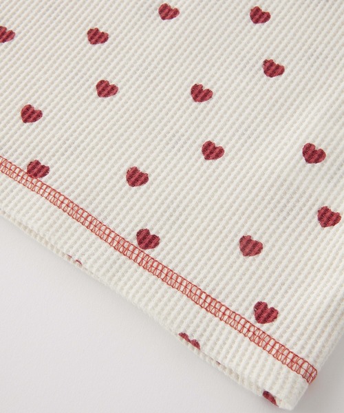 MILKFED.(ミルクフェド)の「FRILL HEART WAFFLE TOP(Tシャツ/カットソー・レディース・ネイビー/ブラウン/オフホワイト・ONE SIZE)」の11枚目の写真