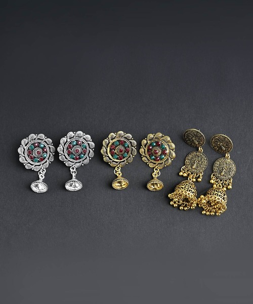 MARAI(マーライ)の「エスニックデザイン ボリュームピアス(ピアス(両耳用)・レディース・ゴールド/ゴールド系その他/シルバー・FREE)」の15枚目の写真