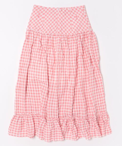 aimoha（アイモハ）の「ギンガムチェックロングマキシスカート（スカート・レディース・ピンク・SMALL/MEDIUM/LARGE）」の2枚目の写真