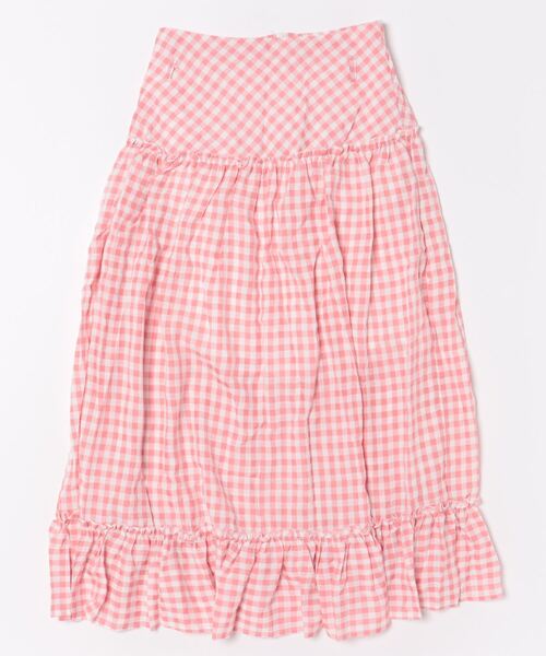 aimoha（アイモハ）の「ギンガムチェックロングマキシスカート（スカート・レディース・ピンク・SMALL/MEDIUM/LARGE）」の3枚目の写真