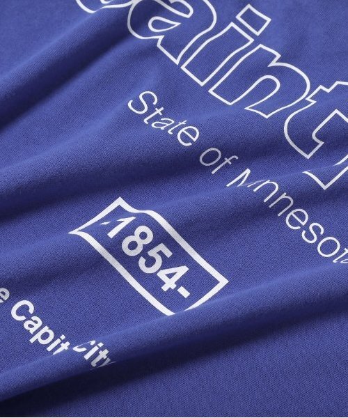 GLAZOS（グラソス）の「USAコットン・袖ロゴバックプリントビッグ長袖Tシャツ（Tシャツ/カットソー・キッズ・オートミール/ブルー/ブラック・S/M/L/LL）」の13枚目の写真