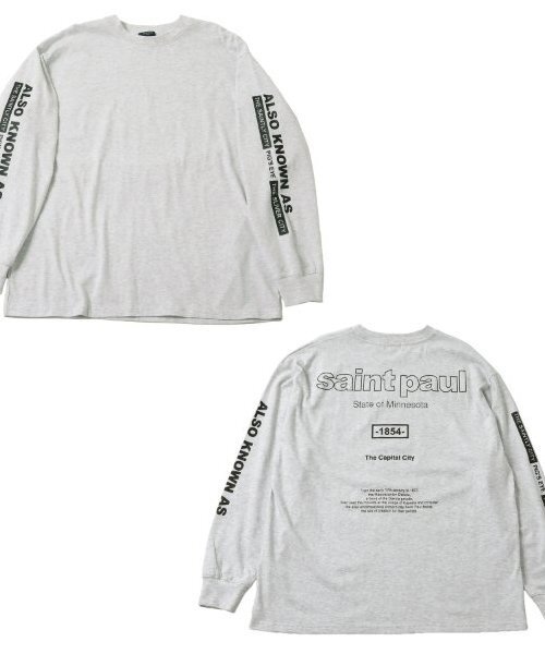 GLAZOS（グラソス）の「USAコットン・袖ロゴバックプリントビッグ長袖Tシャツ（Tシャツ/カットソー・キッズ・オートミール/ブルー/ブラック・S/M/L/LL）」の18枚目の写真