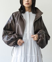 mili an deni（ミリアンデニ）の「ソフトレザーラインショートブルゾン（ライダースジャケット）」