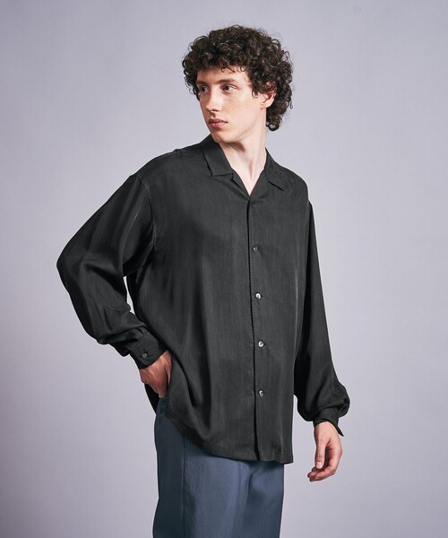 MONKEY TIME(モンキータイム)の「フィブリル キュプラ ツイル オープンカラー シャツ(シャツ/ブラウス・メンズ・ブラック/コバルトブルー・S/M/L/XL)」の10枚目の写真