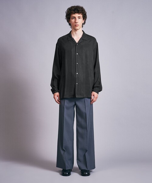 MONKEY TIME(モンキータイム)の「フィブリル キュプラ ツイル オープンカラー シャツ(シャツ/ブラウス・メンズ・ブラック/コバルトブルー・S/M/L/XL)」の11枚目の写真