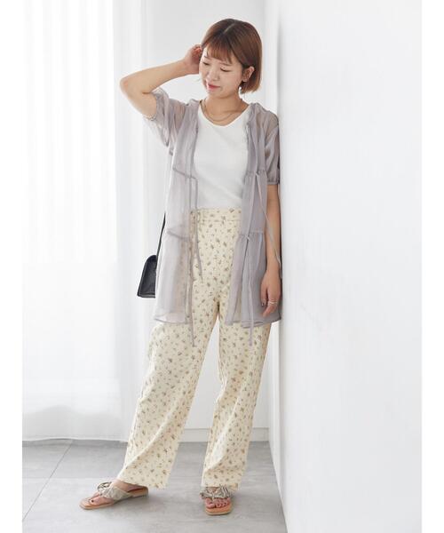 ehka sopo（エヘカソポ）の「花柄ツイルパンツ（その他パンツ・レディース・キナリ/グリーン・F）」の6枚目の写真