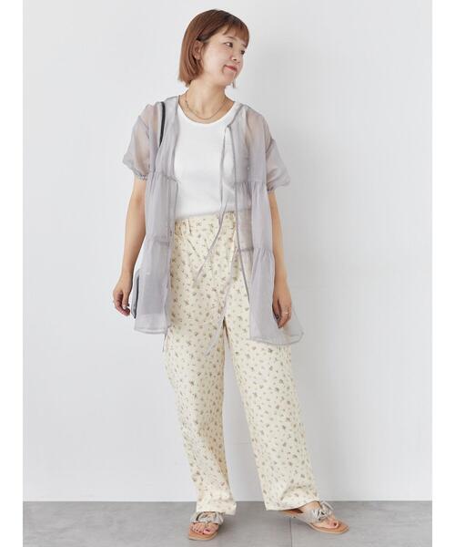 ehka sopo（エヘカソポ）の「花柄ツイルパンツ（その他パンツ・レディース・キナリ/グリーン・F）」の8枚目の写真