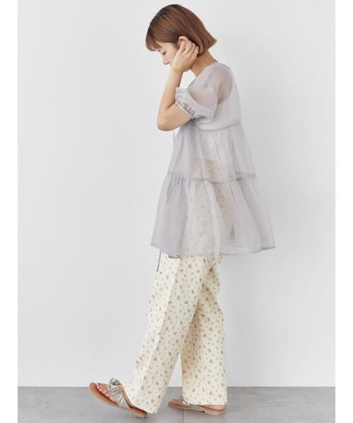 ehka sopo（エヘカソポ）の「花柄ツイルパンツ（その他パンツ・レディース・キナリ/グリーン・F）」の10枚目の写真