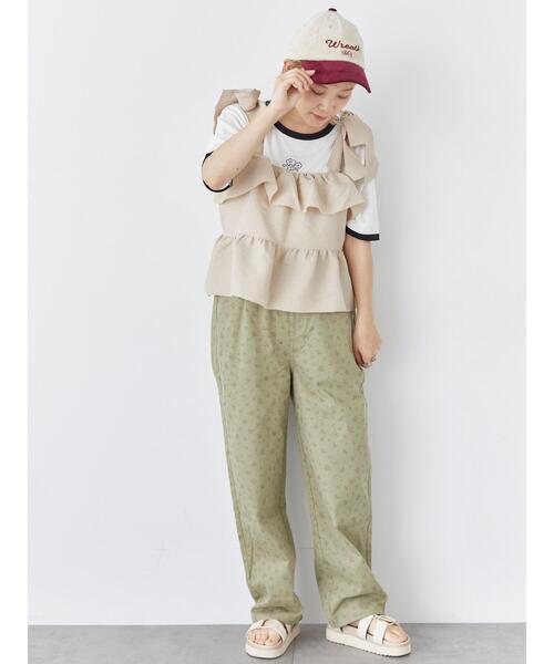 ehka sopo（エヘカソポ）の「花柄ツイルパンツ（その他パンツ・レディース・キナリ/グリーン・F）」の15枚目の写真