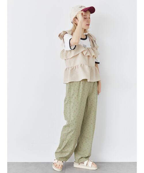 ehka sopo（エヘカソポ）の「花柄ツイルパンツ（その他パンツ・レディース・キナリ/グリーン・F）」の16枚目の写真