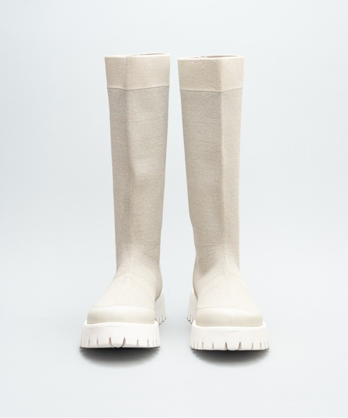 Quasar/ラメニット撥水ソックスブーツ（ブーツ）｜Lucida（ルシーダ