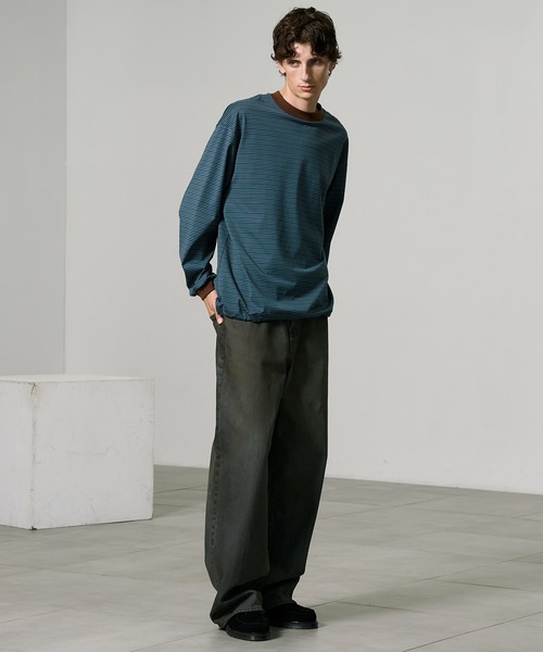 PUBLIC TOKYO(パブリックトウキョウ)の「ビューティーコットンコードロンTEE(Tシャツ/カットソー・メンズ・ブラック/ダークグリーン/ネイビー/グリーン/ダークブルー・1/2)」の22枚目の写真