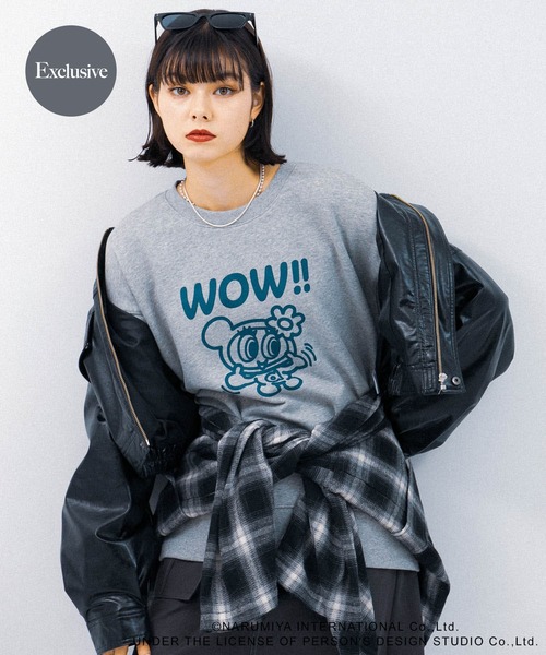 SENSE OF PLACE by URBAN RESEARCH（センスオブプレイスバイアーバンリサーチ）の「『別注』ANGEL BLUE×SOP　ルーズスウェット（スウェット・レディース・グレー/ブルー/オートミール・ONE）」の2枚目の写真