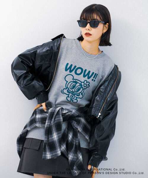 SENSE OF PLACE by URBAN RESEARCH（センスオブプレイスバイアーバンリサーチ）の「『別注』ANGEL BLUE×SOP　ルーズスウェット（スウェット・レディース・グレー/ブルー/オートミール・ONE）」の9枚目の写真