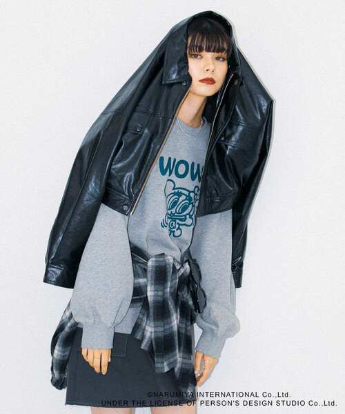 SENSE OF PLACE by URBAN RESEARCH（センスオブプレイスバイアーバンリサーチ）の「『別注』ANGEL BLUE×SOP　ルーズスウェット（スウェット・レディース・グレー/ブルー/オートミール・ONE）」の10枚目の写真