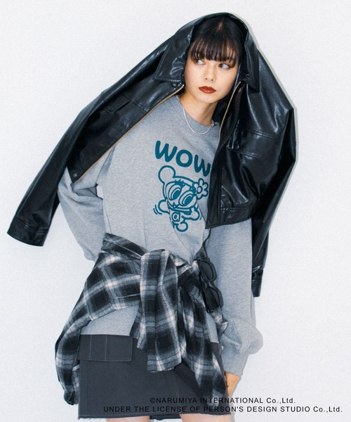 SENSE OF PLACE by URBAN RESEARCH（センスオブプレイスバイアーバンリサーチ）の「『別注』ANGEL BLUE×SOP　ルーズスウェット（スウェット・レディース・グレー/ブルー/オートミール・ONE）」の11枚目の写真