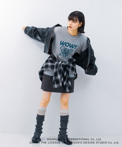 SENSE OF PLACE by URBAN RESEARCH（センスオブプレイスバイアーバンリサーチ）の「『別注』ANGEL BLUE×SOP　ルーズスウェット（スウェット・レディース・グレー/ブルー/オートミール・ONE）」の12枚目の写真