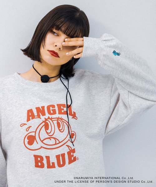 SENSE OF PLACE by URBAN RESEARCH（センスオブプレイスバイアーバンリサーチ）の「『別注』ANGEL BLUE×SOP　ルーズスウェット（スウェット・レディース・グレー/ブルー/オートミール・ONE）」の4枚目の写真