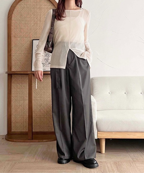 apres jour clair（アプレジュールクレア）の「【apres jour clair】シアー袖リボントップス【ZOZOTOWN限定アイテム】（Tシャツ/カットソー・レディース・ブラック/グリーン/アイボリー/ブラウン系その他/ブルー系その他・X-LARGE/フリー）」の16枚目の写真