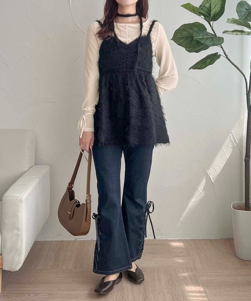 apres jour clair（アプレジュールクレア）の「【apres jour clair】シアー袖リボントップス【ZOZOTOWN限定アイテム】（Tシャツ/カットソー・レディース・ブラック/グリーン/アイボリー/ブラウン系その他/ブルー系その他・X-LARGE/フリー）」の19枚目の写真