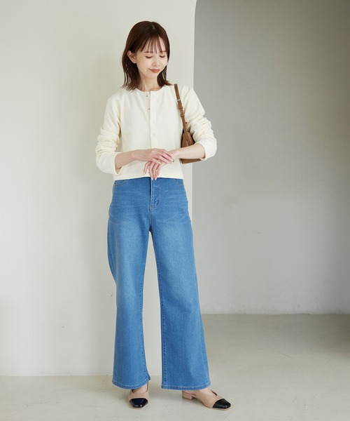 ROPE' PICNIC（ロペピクニック）の「パイルクロップドカーディガン（カーディガン/ボレロ・レディース・グレー/キナリ/ブラック・38）」の17枚目の写真