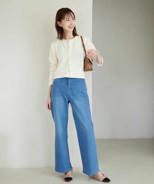 ROPE' PICNIC（ロペピクニック）の「パイルクロップドカーディガン（カーディガン/ボレロ・レディース・グレー/キナリ/ブラック・38）」の18枚目の写真